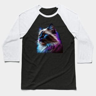 Neon Ragdoll Cat Baseball T-Shirt